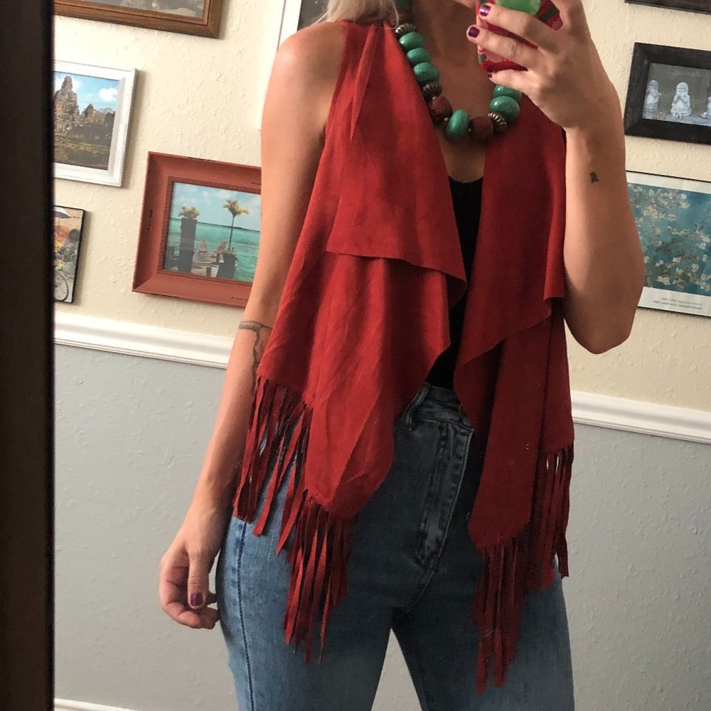 Red Fringe Vest